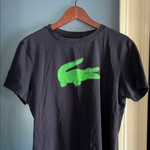 Lacoste Navy T-Shirt with Green Logo- purchased in Paris